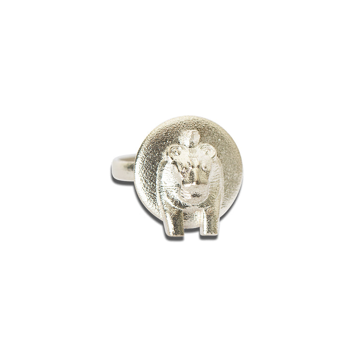 Sekhmet Fire Necklace Ring - Silver