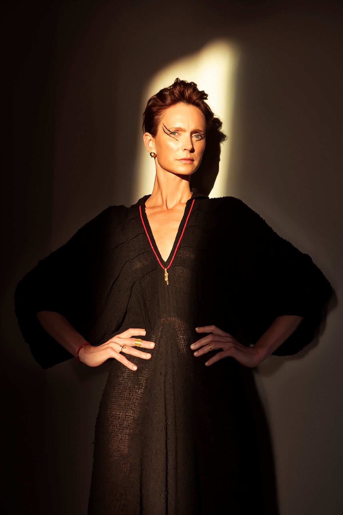 Sekhmet Fire Necklace Ring - Gold